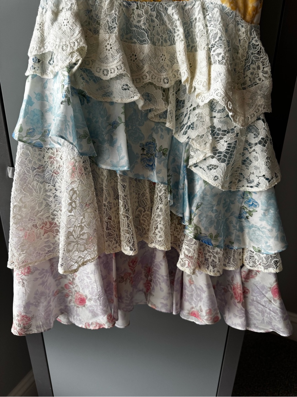 LoveShackFancy Imata Silk Mini Dress in Rainbow - Picture 8 of 8
